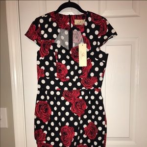 GRACE KARIN Vintage Floral Cocktail Pencil Dress